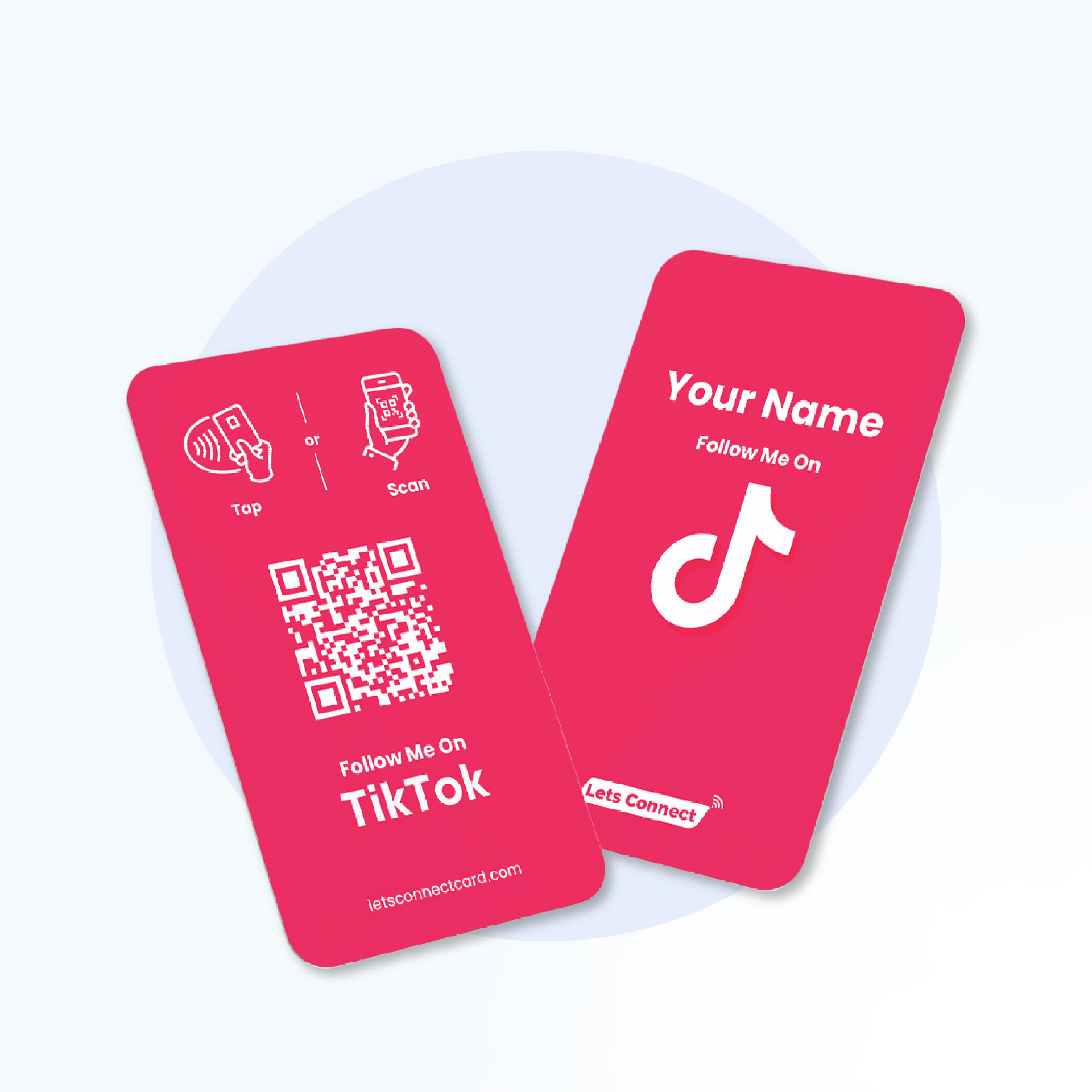 TikTok display card with name and QR code